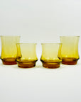 1950s STACKABLE AMBER TUMBLER GLASSES