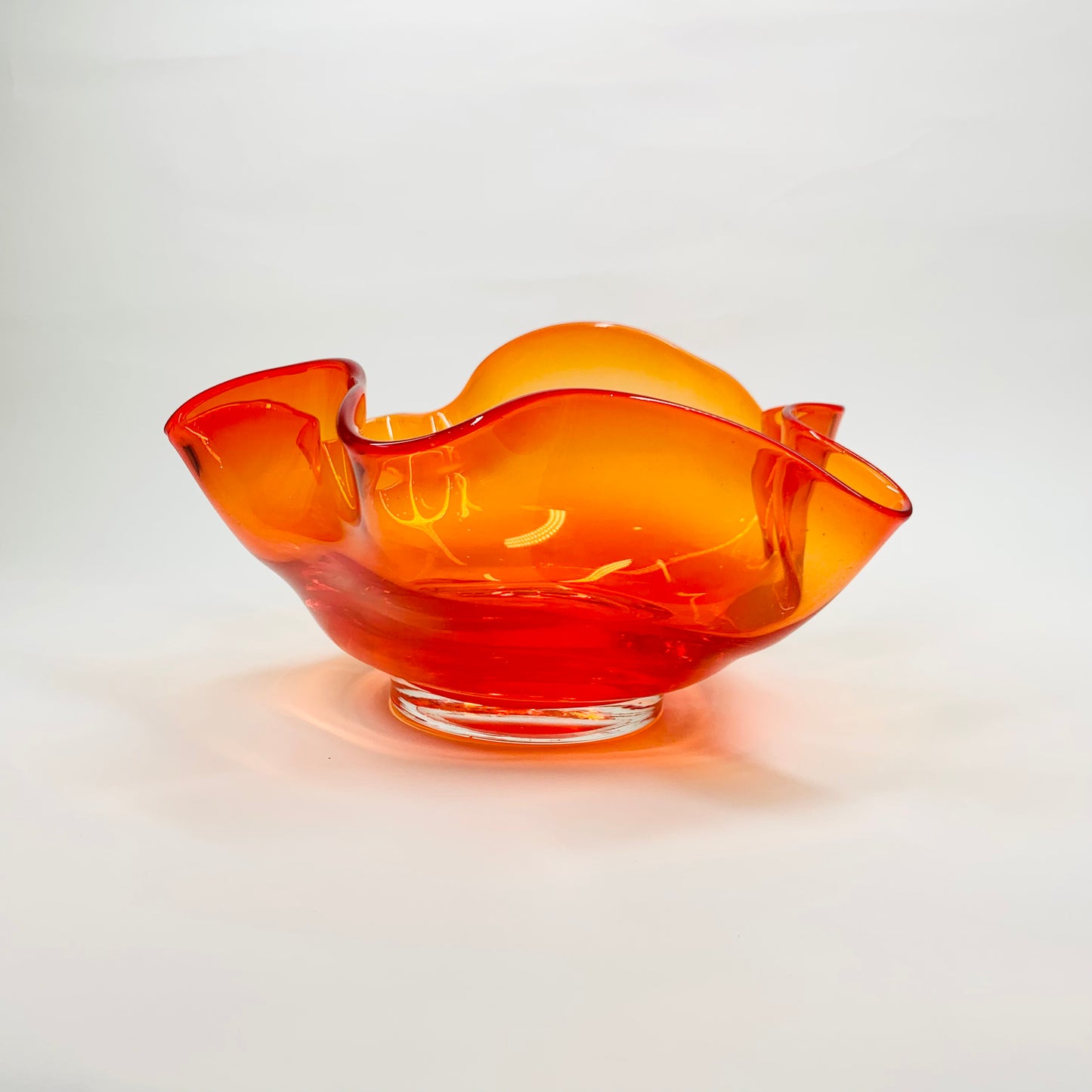 ORANGE RED OMBRE HANDKERCHIEF BOWL