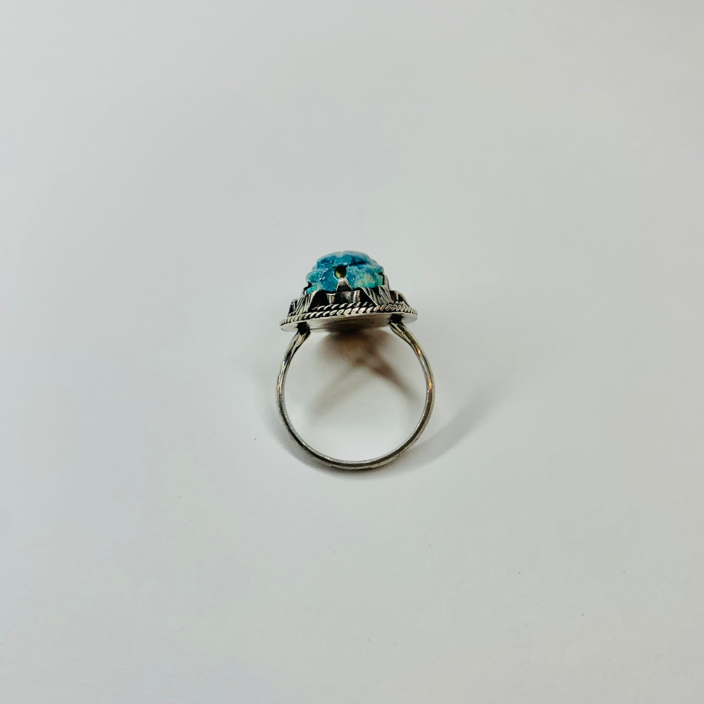 ANQUE BLUE SCARAB SILVER RING