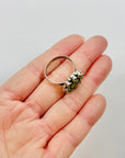 ANTIQUE SILVER PERIDOT HALO RING