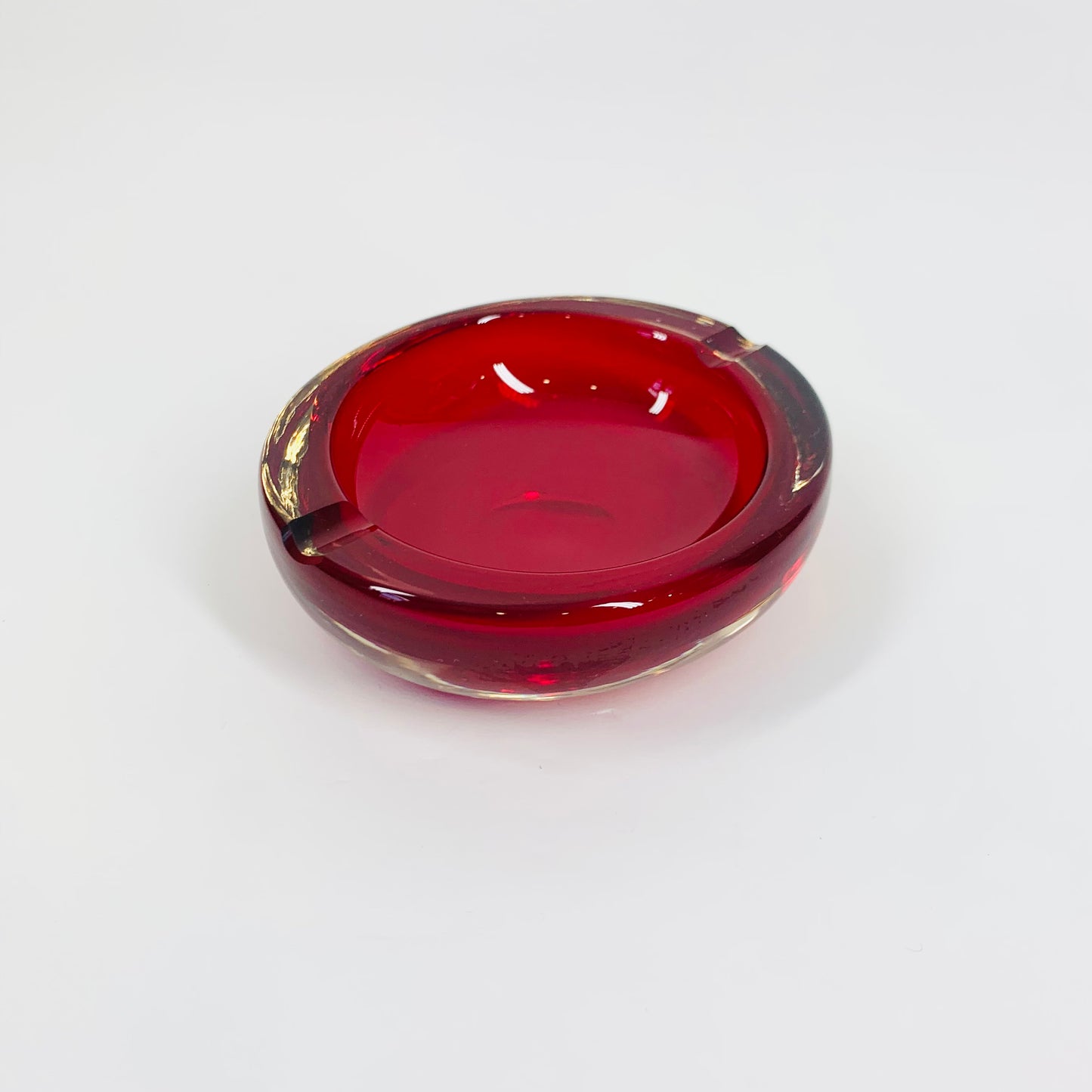 1950s MURANO RED OVAL BOWL/ASHTRAY