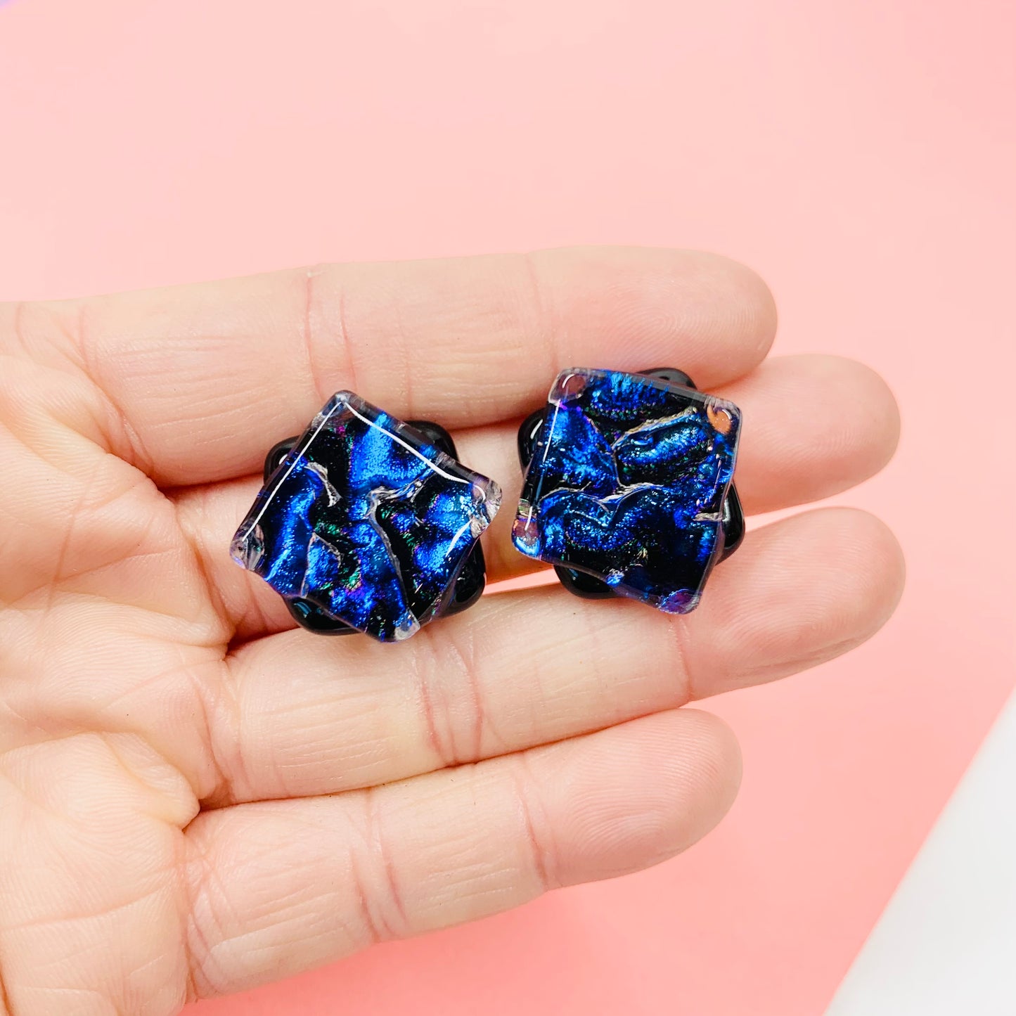 COBALT BLUE MURANO GLASS BEADS EARRINGS