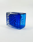 1950s COBALT BLUE BRUTALIST GLASS MINI VASE BY JOSEF SCHOTT