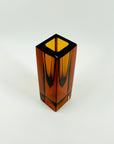1960s BURNT HONEY BROWN SOMMERSO GLASS BLOCK VASE