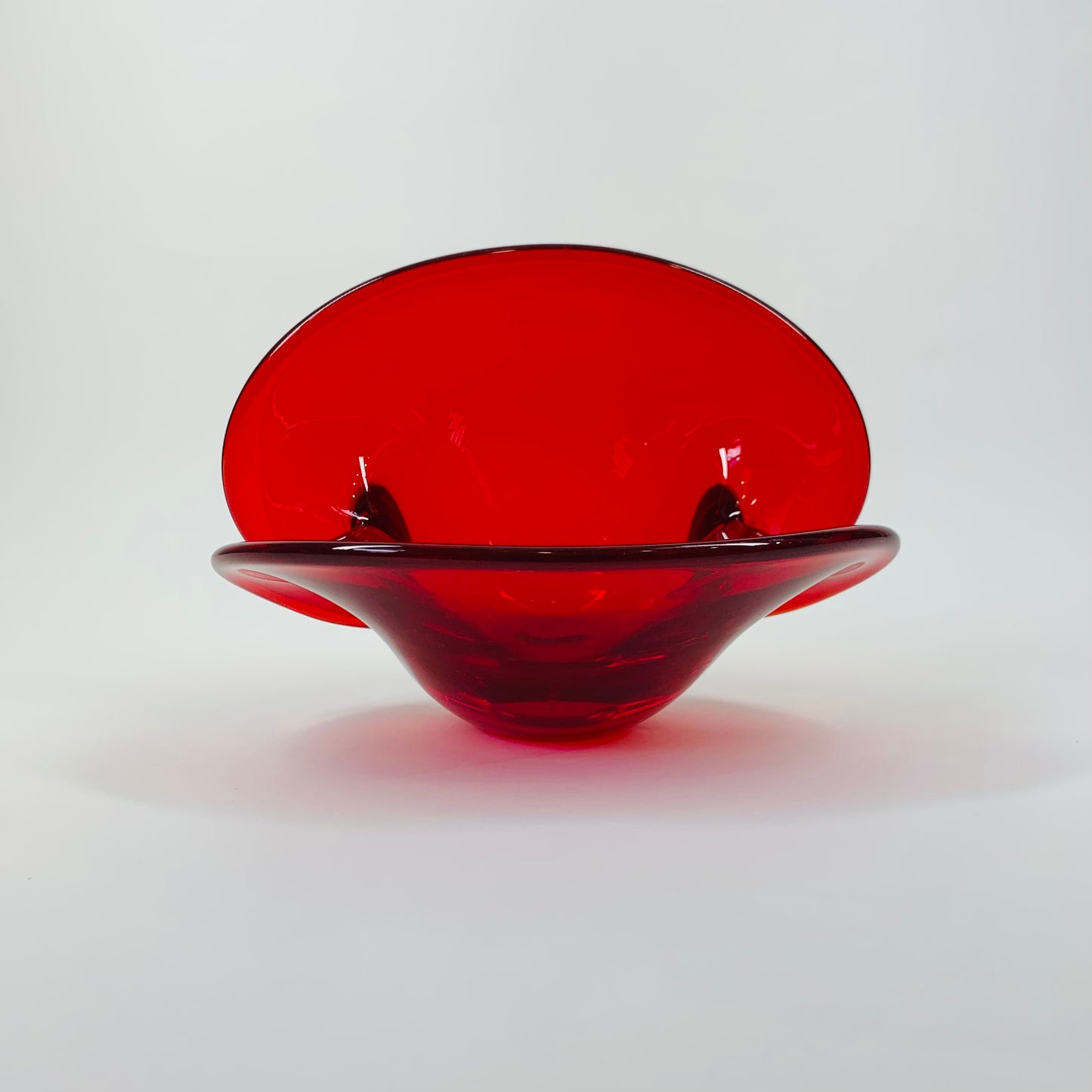 1950s MURANO RED SHELL BOWL