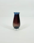1980s SIGNED ORREFORS PURPLE HARLEQUIN GLASS MINIATURE VASE
