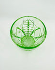 ANTIQUE ART DECO PRESSED GREEN DEPRESSION GLASS VASE