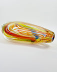 1980s MURANO HARLEQUIN LATTICINO ART GLASS VASE