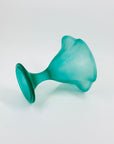 50s GREEN SATIN GLASS COMPORT