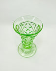 ANTIQUE GREEN PRESSED DEPRESSION GLASS VASE