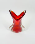 1950s RED MURANO FISHTAIL POSY VASE