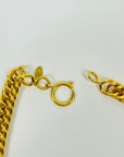 1980s CHANEL LOGO MEDALLION GOLD PLATED NECKLACE