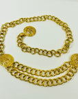 1994 CHANEL MATELASSE FILIGREE HOLLOW CC LOGO MEDALLION BELT/NECKLACE