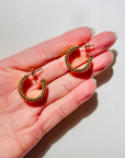 1990s TEXTURED TWIST ROPE OLD MONEY HOOPS PIERCED EARRINGS