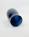 1980s MOUTH BLOWN AUSTRALIAN STUDIO PURPLE IRIDESCENT GLASS POSY VASE WITH POLKA DOTS
