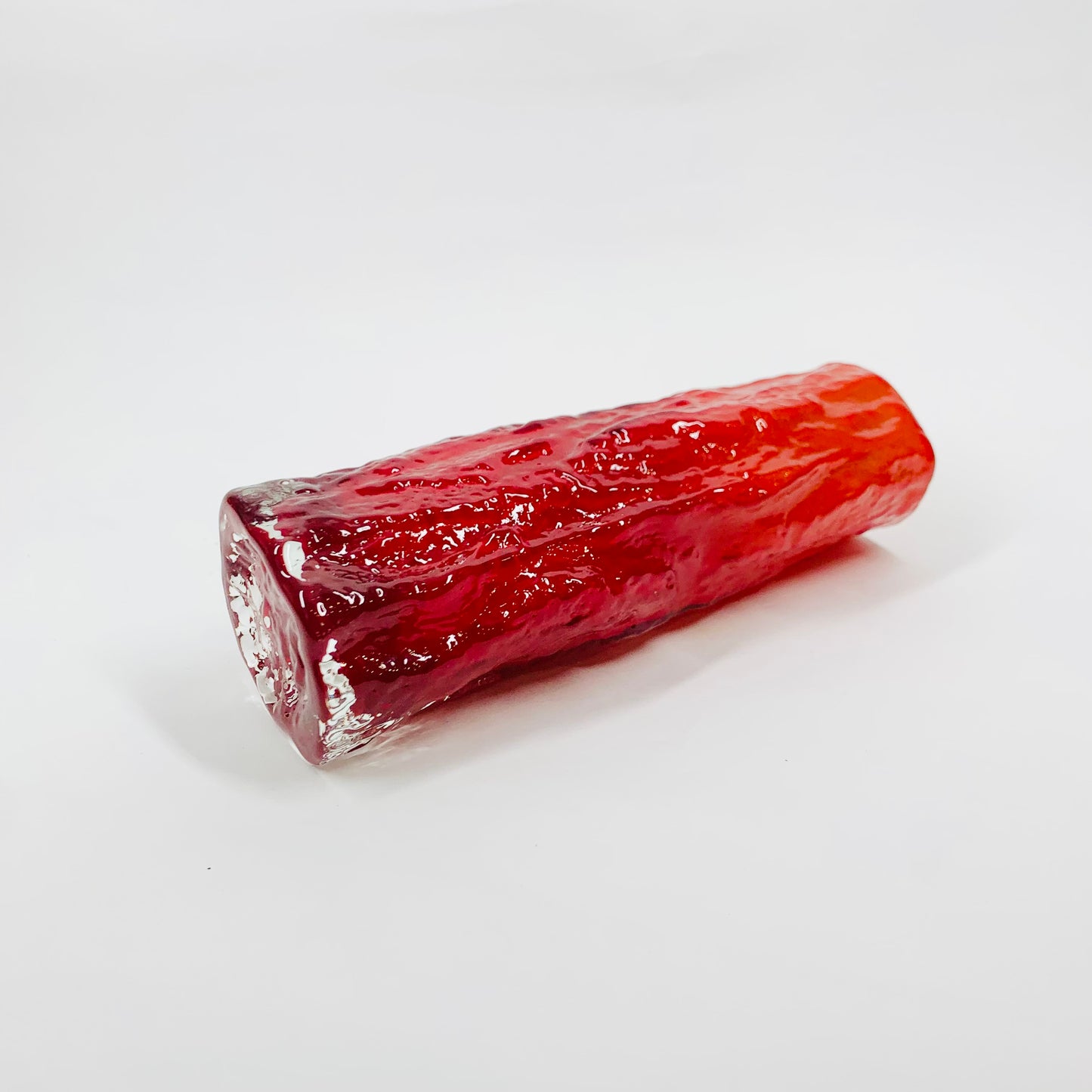 CASED RED BARK GLASS VASE