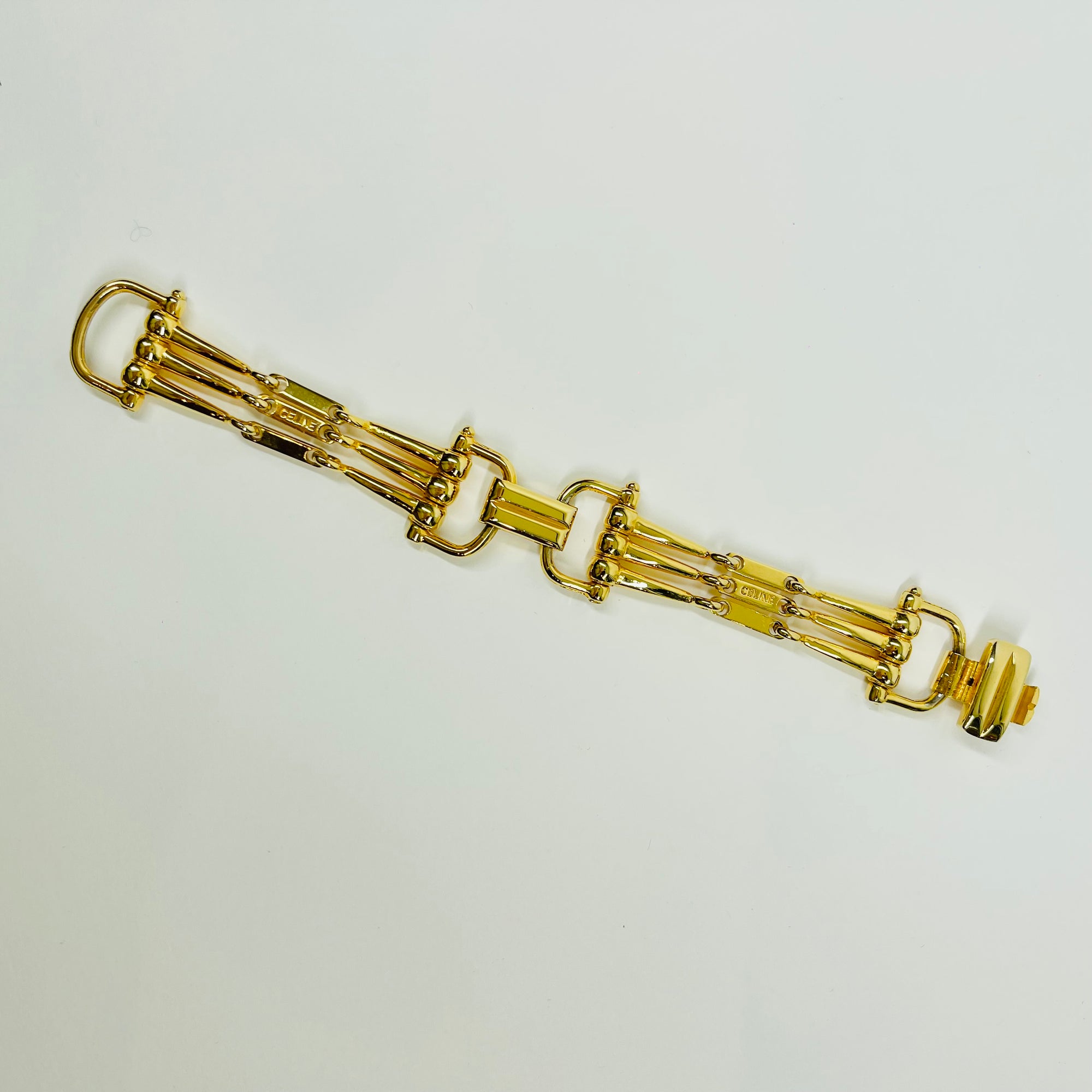 1980s CELINE HORSEBIT TURNLOCK BRACELET