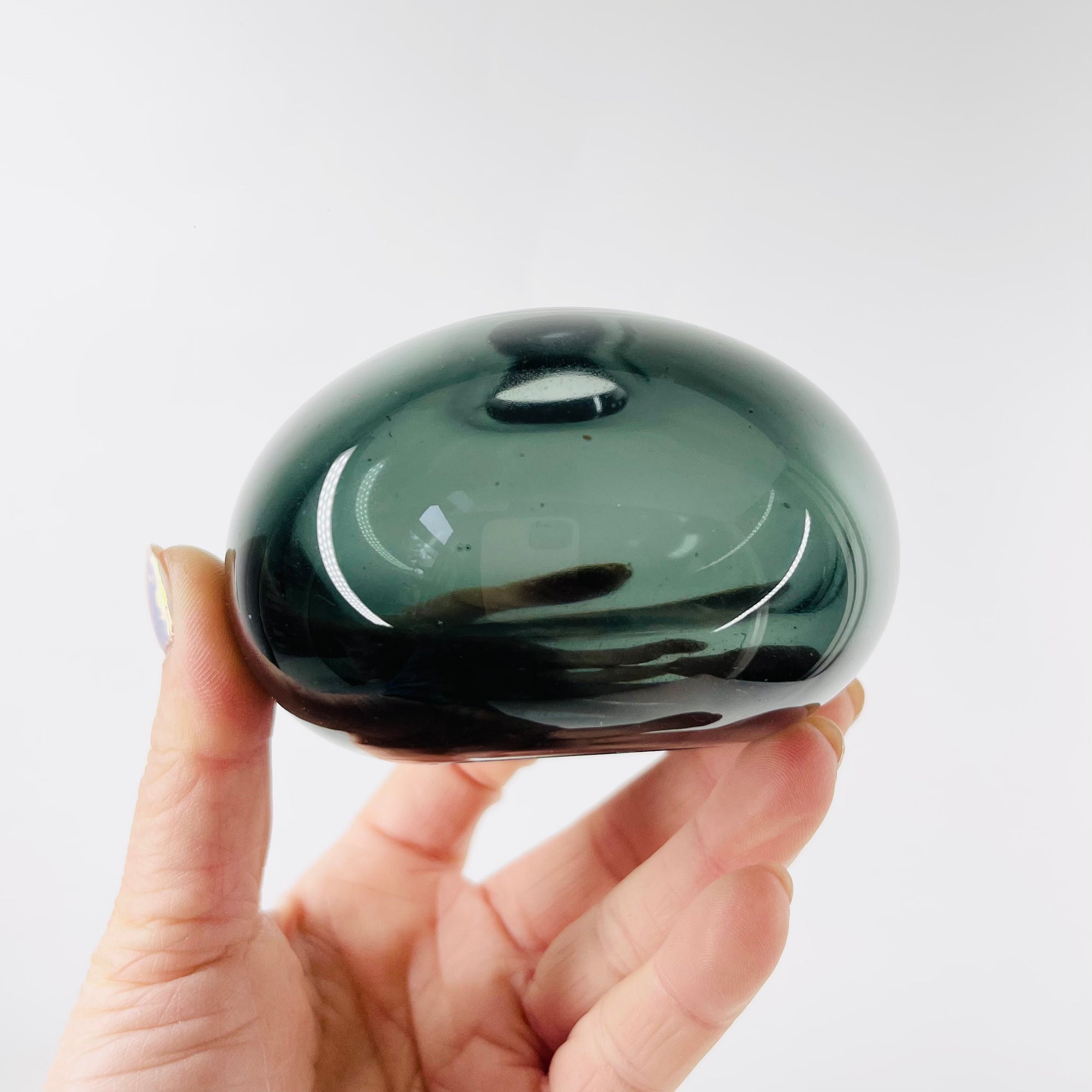 1960s SWEDISH CHRISTINA GREY GLASS MINI SQUAT VASE