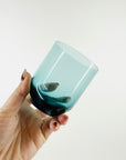 1960s POLISH TEAL BLUE GLASS TUMBLERS