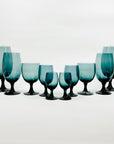 1960s SWEDISH CHRISTINA BLUE TEAL CASED GLASSES