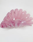 1950s PINK MURANO OPALINE GLASS SHELL BOWL WITH PEARL