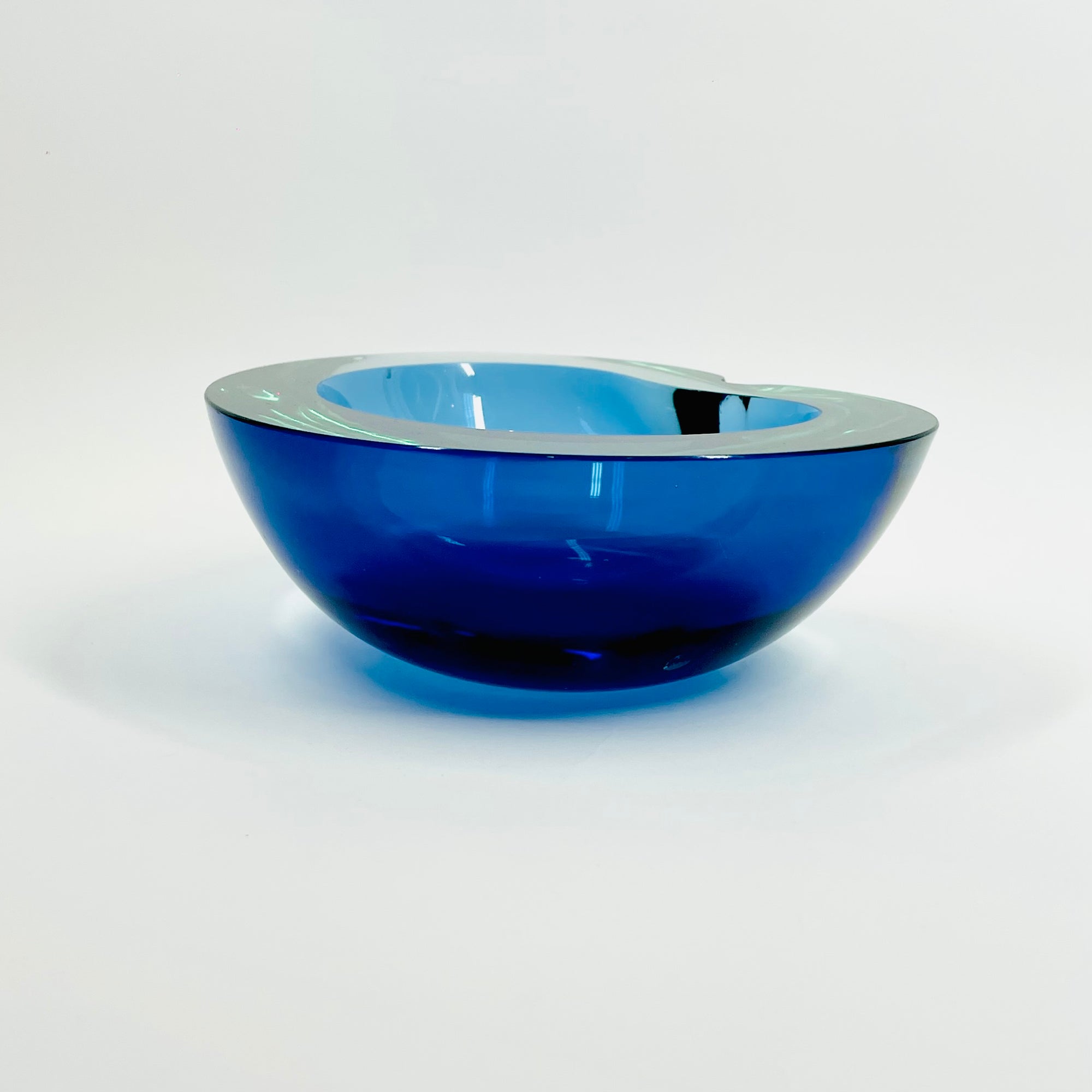 1950s GREEN BLUE MURANO SOMMERSO GLASS BOWL/ASHTRAY