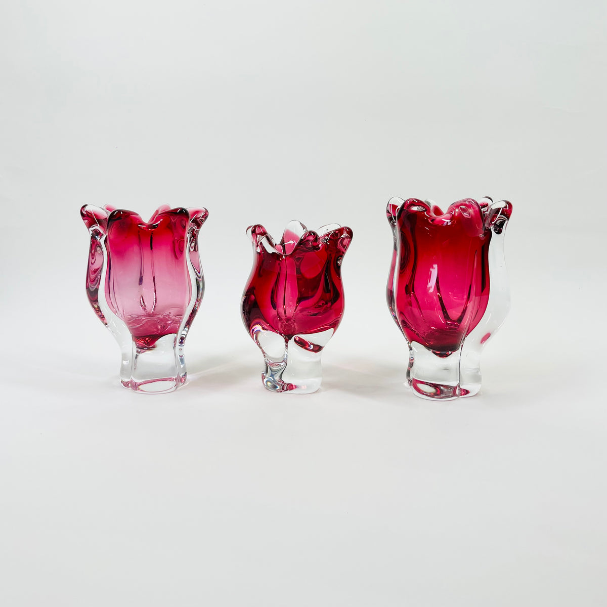 ANTIQUE MURANO PINK SOMMERSO GLASS MINIATURE VASE