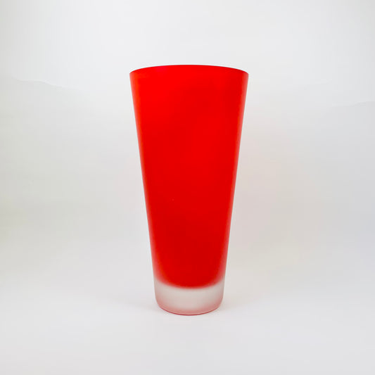 RED SATIN GLASS VASE