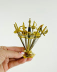 1950s TOLEDO USA ENAMEL SWORD COCKTAIL STICKS SET