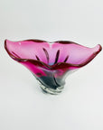 1970s JAPANESE PINK TEAL BLUE SOMMERSO GLASS FISHTAIL VASE
