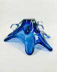1940s URANIUM MURANO COBALT BLUE SOMMERSO GLASS BOWL