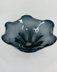 70s GREY FLOWER GLASS BOWL