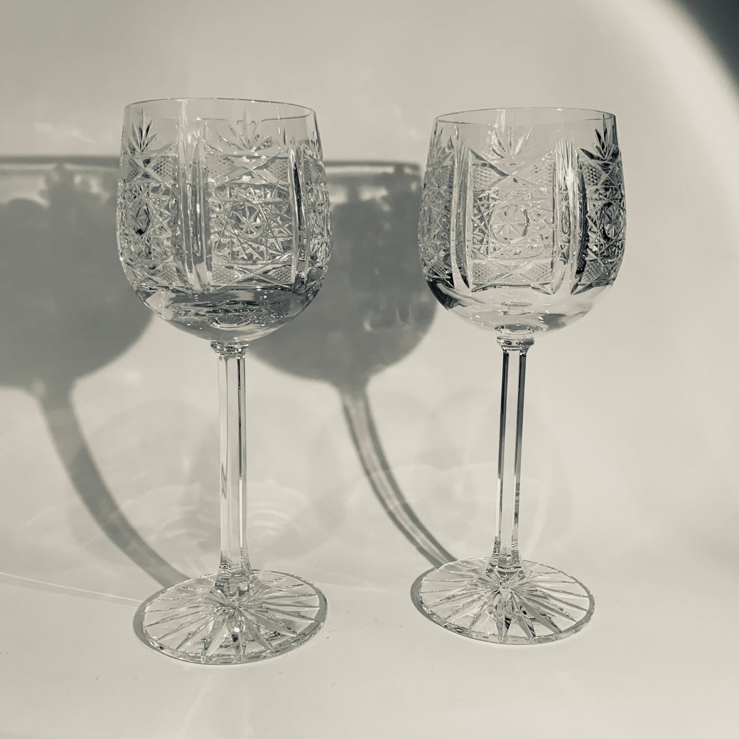 ANTIQUE AMERICAN BRILLIANT CRYSTAL COCKTAIL GLASSES