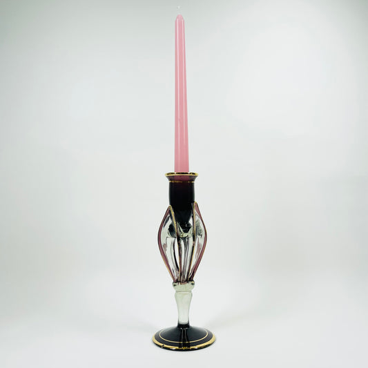 1950s MURANO AMETHYST GLASS CANDLE HOLDER