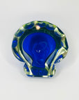 1940s BLUE GREEN COBALT BLUE SOMMERSO URANIUM GLASS GEODE BOWL