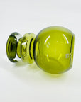 1960s FINNISH OLIVE GREEN GLASS HOOP VASE BY TAMARA ALADIN FOR RIIHIMAEN LASI