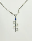 1960s STERLING SILVER BRUTALIST PENDANT NECKLACE BY DANISH MASTER NIELS ERIK