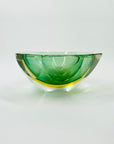 1920s LIGHT GREEN YELLOW SOMMERSO FACETED GLASS BOWL/ASHTRAY