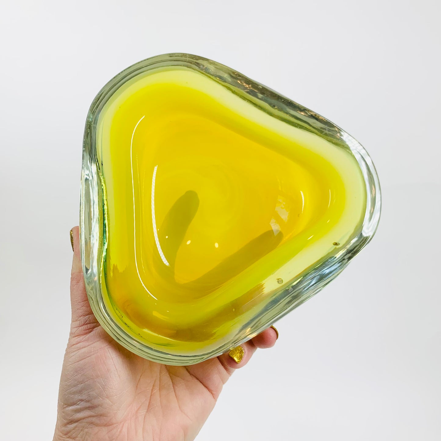 1950s LEMON OPALESCENT GLASS BOWL/ASHTRAY