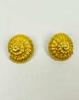 1950s OLENA 24K GOLD PLATED SHELL CLIP ON EARRINGS