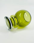 1960s FINNISH OLIVE GREEN GLASS HOOP VASE BY TAMARA ALADIN FOR RIIHIMAEN LASI