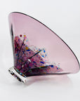 1990s AUSTRALIAN MOUTH BLOWN PINK PURPLE SPATTER ART GLASS BOWL BY MATT LARWOOD