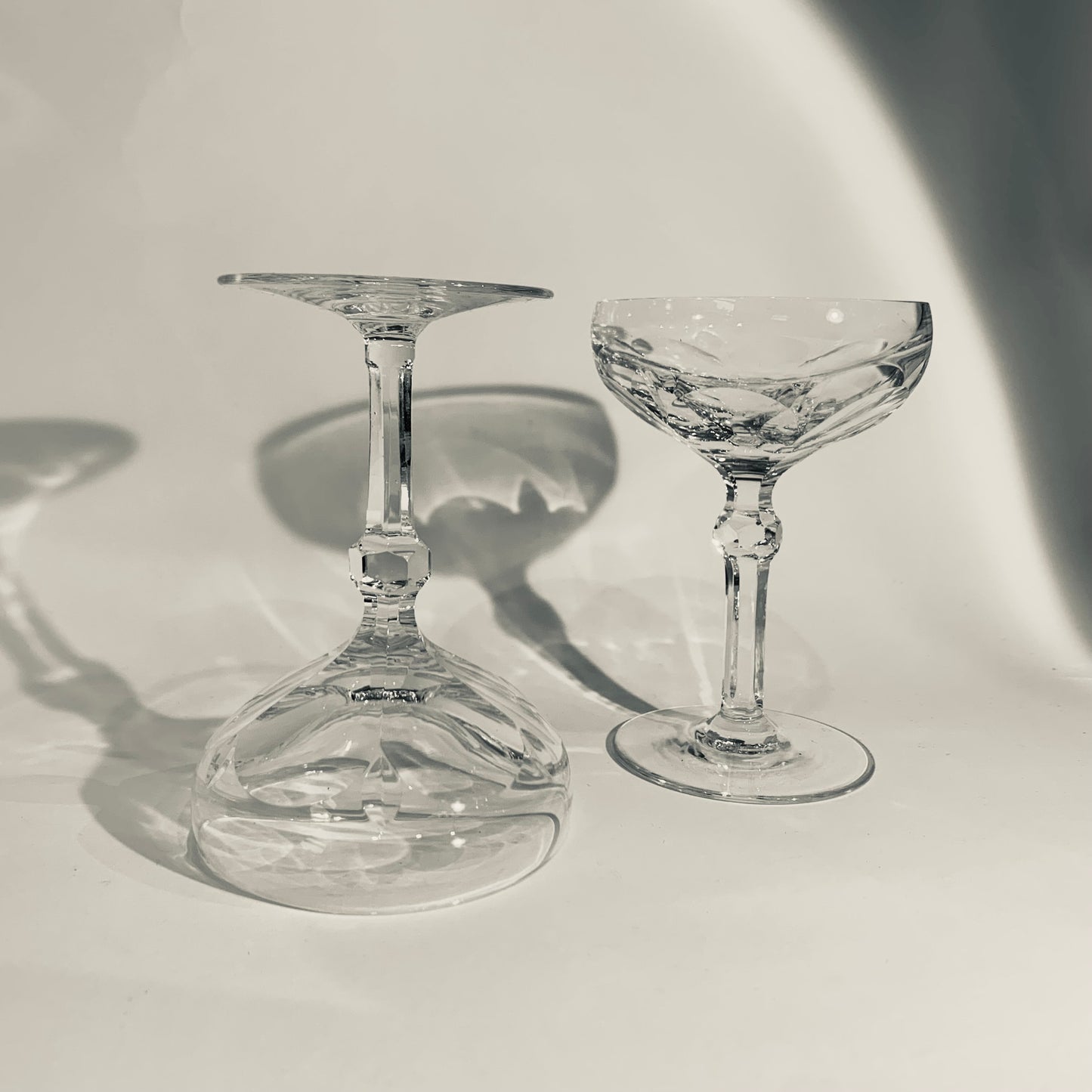 ANTIQUE ART DECO FRENCH CRYSTAL MINI COUPE GLASSES