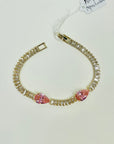 ART DECO STYLE ROSE GP COSTUME PINK DIAMONTE TENNIS BRACELET