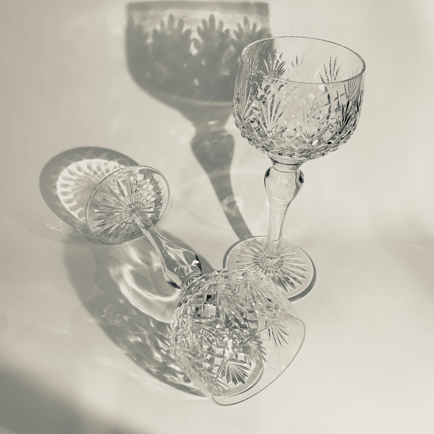 ANTIQUE CUT STUART CRYSTAL WINE GLASSES