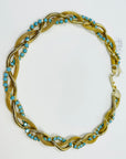 1950s CORO TWIST TURQUOISE MESH INFINITY COLLAR NECKLACE