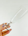 1950s ITALIAN HARLEQUIN SHORT TWIST STEM CHAMPAGNE FLUTES