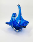 1970s JAPANESE BLUE SOMMERSO GLASS FLAME BOWL/VASE