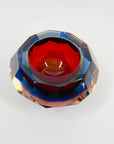 1950s MURANO MANDRUZZATO HARLEQUIN SOMMERSO DIAMOND FACETED GLASS BOWL