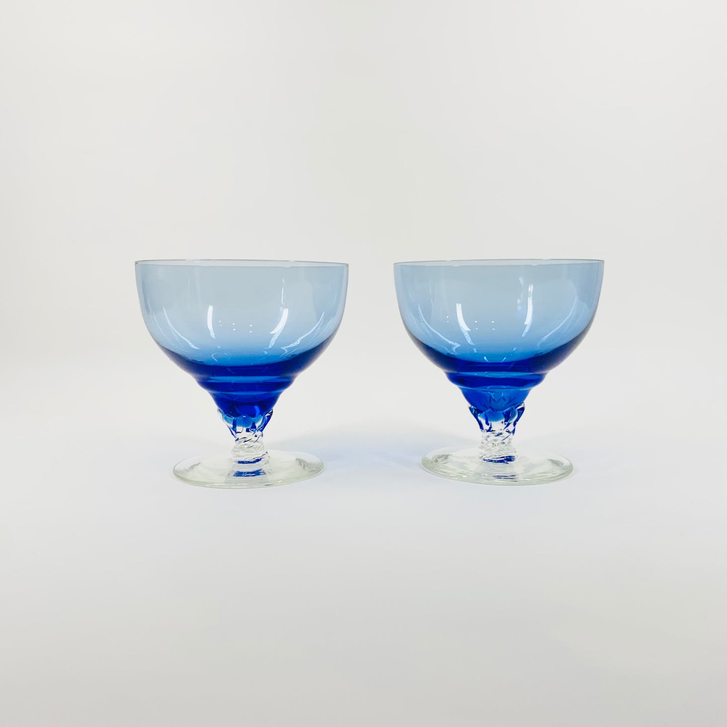 MIDCENTURY COBALT BLUE DESSERT BOWL/COUPE